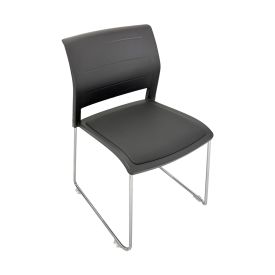 NC61695 - The Kaz Gray Padded Stacking Sled Chair